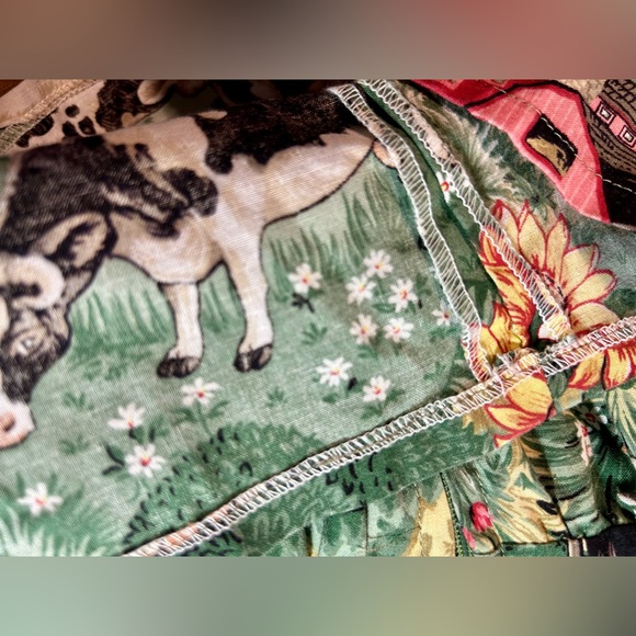 Handmade Toddler Girls Dress Sleeveless Farmyard Cows Size 2T/3T No Tags - Picture 7 of 9